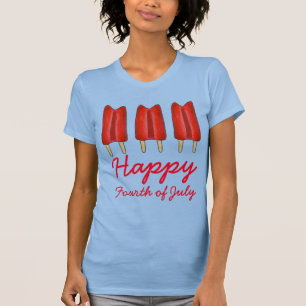 ハッピーフォークオブ七月4日さくらんぼツインポップ・アートのポスクル Tシャツ
