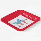 ハッピーフォークレッドスクエア（スター）紙プレート ペーパープレート (傾斜あり)
