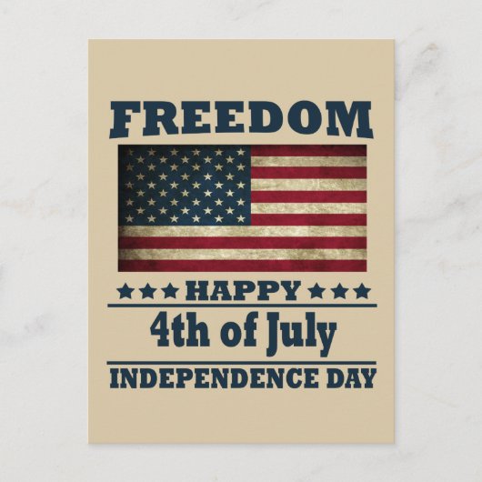 ハッピーフォースオブジュライ独立記念日 ポストカード (正面)