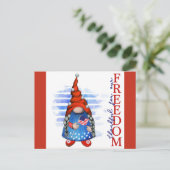 ハッピーフォースオブジュライ かわいい ノーム フリー ポストカード (スタンド正面)