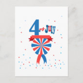 ハッピーフォースオブジュライ アメリカ USA 国旗 愛国 ポストカード (正面)