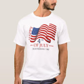 ハッピーフォース・オブ・ジュライ 独立記念日 アメリカ国旗 Tシャツ (正面)
