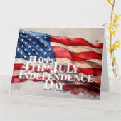 ハッピーフォース・オブ・ジュライ – 独立記念日 カード (黄色い花)