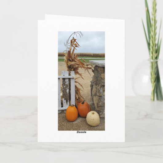 ハッピーフォール・よろしくね、秋の恵みたっぷりのカボチャ カード (裏面)