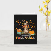 ハッピーフォール 皆んな ポンプキン ネコ オータムリーフ 感謝祭 カード (黄色い花)
