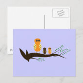 ハッピーフクロウ一家 ポストカード (正面/裏面)