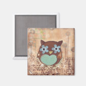 ハッピーフクロウ磁石 マグネット (正面/裏面)