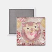 ハッピーフクロウ磁石 マグネット (正面/裏面)