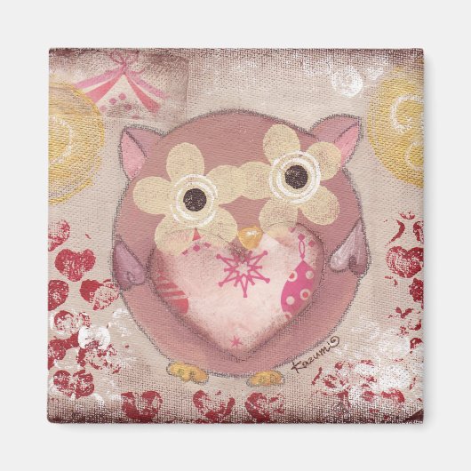 ハッピーフクロウ磁石 マグネット (正面)