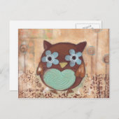ハッピーフクロウ葉書 ポストカード (正面/裏面)