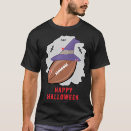 ハッピーフットボールハロウィンおもしろい- Tシャツ