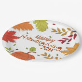 ハッピーフモダンレンズギビング紙プレート ペーパープレート (アングル)