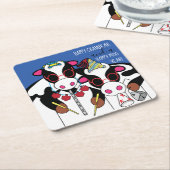 ハッピーフュスハヌカー(ユダヤ教の祭り) スクエアペーパーコースター (アングル)