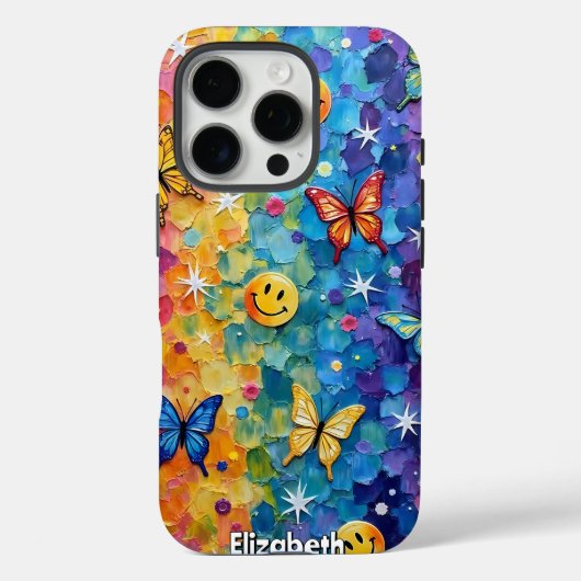ハッピーフラッター:サイケデリックスマイル Case-Mate iPhoneケース (裏面)