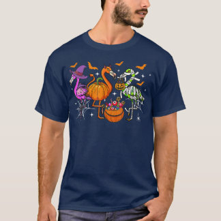 ハッピーフラミンゴウィーンウィッチカボチャMummy Flamingo Ha Tシャツ