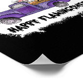 ハッピーフラミンゴウィーンピンクフラミンゴハロウィーンスケレット ポスター (角)