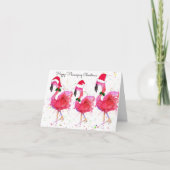 ハッピーフラミンゴグリーティングカード カード (正面)