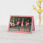 ハッピーフラミンゴ誕生日カード カード (黄色い花)