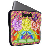 ハッピーフラワーズノートパソコンケース ラップトップスリーブ (正面右)