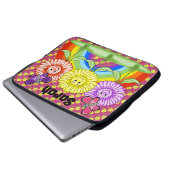 ハッピーフラワーズノートパソコンケース ラップトップスリーブ (正面下部)