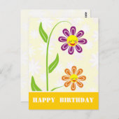 ハッピーフラワーズハッピーバースデーはがき ポストカード (正面/裏面)