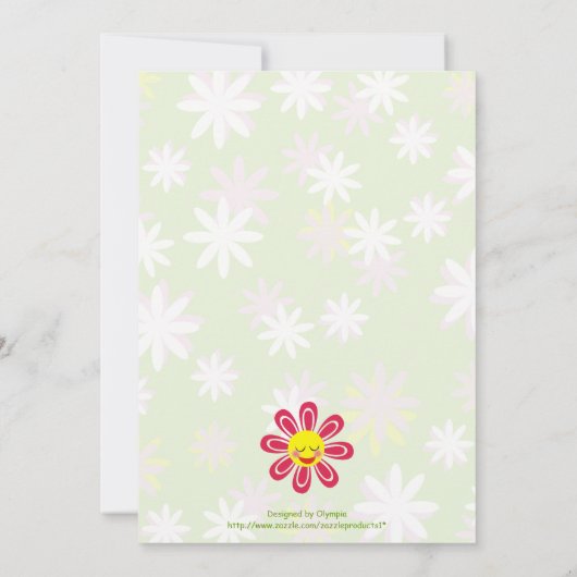 ハッピーフラワーズマザーズデイカスタムフラットカード カード (裏面)