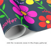 ハッピーフラワーズリピーター誕生日転が ラッピングペーパー