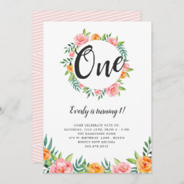 ハッピーフラワーズ誕生日招待状 招待状