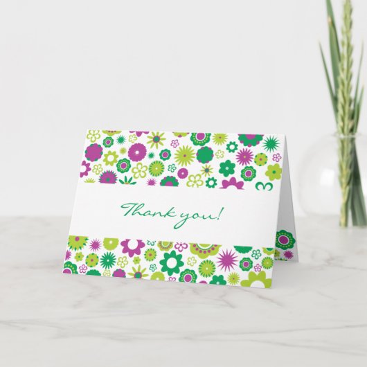 ハッピーフラワーズ サンクスカード サンキューカード (正面)