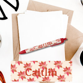 ハッピーフラワーネームペン 黒ボールペン