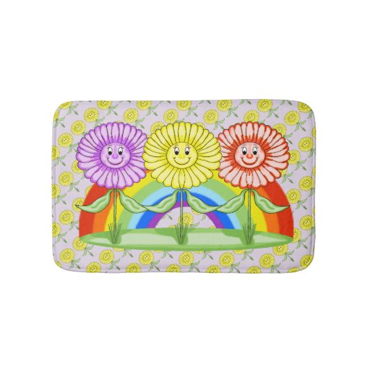 ハッピーフラワーバスマット バスマット (正面)