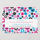 ハッピーフラワーパーティー 招待状 (正面/裏面)