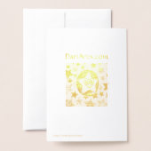 ハッピーフラワーフェアリー金ゴールドフォイルグリーティングカード 箔カード (裏面封筒付き)