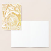 ハッピーフラワーフェアリー金ゴールドフォイルグリーティングカード 箔カード (ディスプレー)