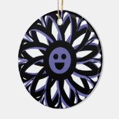 ハッピーフラワーフレンドシップオーナメントブルー セラミックオーナメント (左)