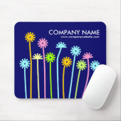 ハッピーフラワー（ネイビーブルー）プロモーション マウスパッド (マウス)