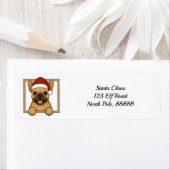 ハッピーフランスのブルドッグクリスマス差出人住所 ラベル (インサイチュ)