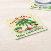 ハッピーフラ日3コースター スクエアペーパーコースター (アングル)