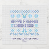 ハッピーフリーキンクリスマスおもしろい休暇 ビールラベル (シングルラベル)