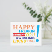 ハッピーフリーキン素晴らし誕生日お前の生き物だ! ポストカード (スタンド正面)