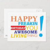 ハッピーフリーキン素晴らし誕生日お前の生き物だ! ポストカード (正面/裏面)