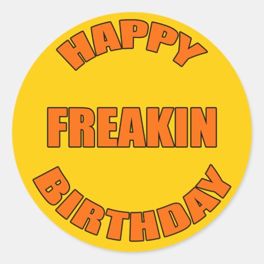 ハッピーフリーキン誕生日 ラウンドシール (正面)