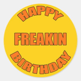 ハッピーフリーキン誕生日 ラウンドシール