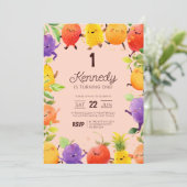 ハッピーフルーツテーマの誕生日 招待状 (スタンド正面)