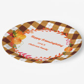 ハッピーフレンズ与えズブラウンプレイド紙プレート ペーパープレート (アングル)