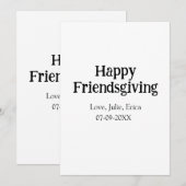 ハッピーフレンドシズニング　名前と愛の日付を追加　シンプル 招待状 (正面/裏面)