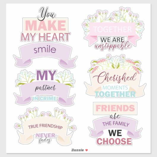 ハッピーフレンドシップデイ引用文 シール (シート)