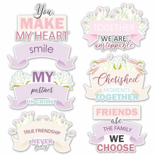 ハッピーフレンドシップデイ引用文 シール (正面)