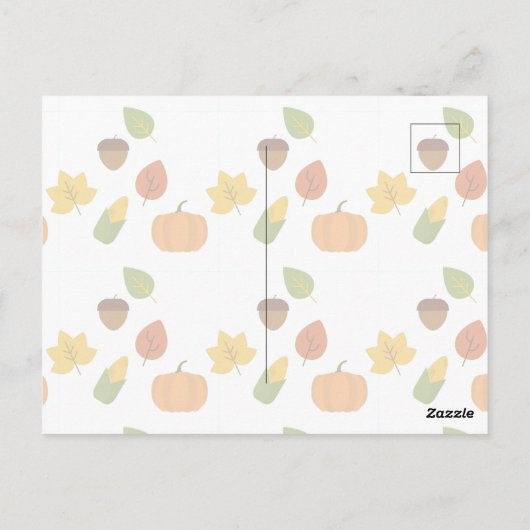 ハッピーフレンドシビングサンクスギビングホリデーカード ポストカード (裏面)