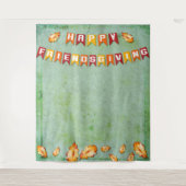 ハッピーフレンドスキビング感謝祭の写真背景 タペストリー (正面)